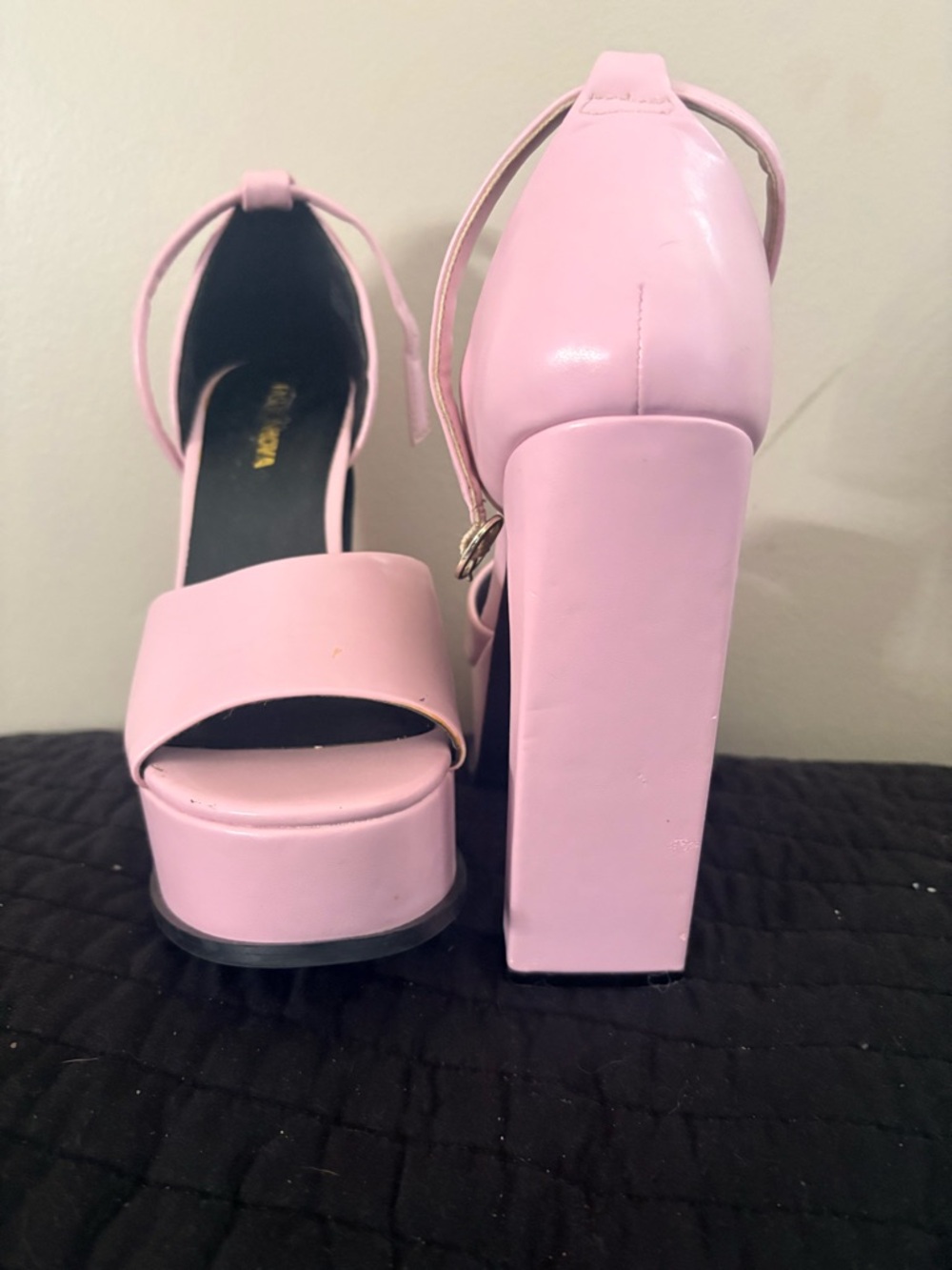 Fashion Nova Pink Chunky Platform Block Heel Sandals